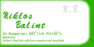 miklos balint business card